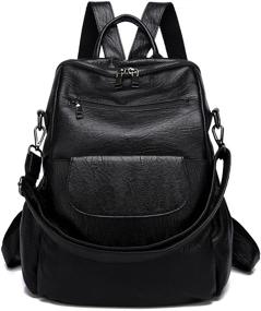 img 4 attached to Designer Backpack Waterproof Shoulder Brown【PU】