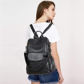 img 3 attached to Designer Backpack Waterproof Shoulder Brown【PU】