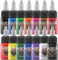 🖌 hawink tattoo ink set: premium 14 colors pigment kit (15ml) - made in usa logo
