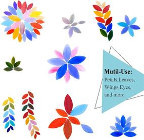 img 1 attached to 🌸 100-Piece Mixed Color Petal Mosaic Tiles: Hand-Cut Stained Glass Flower Leaves for Crafts and Colorful Mosaic Projects