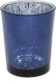 img 1 attached to 🕯️ Set of 12 Lovely Mercury Glass Votive Tealight Candle Holders - Dark Blue - 2.5" Tall