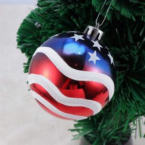 img 1 attached to 🎇 LUOEM Independence Day Hanging Balls Ornaments: Stunning Patriotic Tree Decor for Holidays, Weddings & More - Set of 6pcs