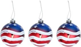 img 2 attached to 🎇 LUOEM Independence Day Hanging Balls Ornaments: Stunning Patriotic Tree Decor for Holidays, Weddings & More - Set of 6pcs