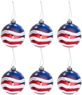 🎇 luoem independence day hanging balls ornaments: stunning patriotic tree decor for holidays, weddings & more - set of 6pcs логотип