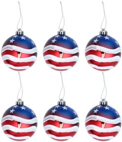 img 4 attached to 🎇 LUOEM Independence Day Hanging Balls Ornaments: Stunning Patriotic Tree Decor for Holidays, Weddings & More - Set of 6pcs