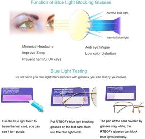 img 2 attached to 👓 Stylish RTBOFY Blue Light Blocking Glasses for Women & Men - Square Nerd Computer Glasses with Oversized Metal Frame - Protect Your Eyes from Harmful Blue Light