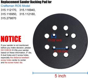 img 3 attached to 🔧 Craftsman 315 Series Replacement Sander Pad - 5 Inch, 8 Hole Hook and Loop for 315112170, 315116940, 315116950, 315112180, 315279870 Random Orbit Sanders