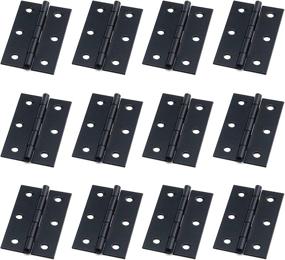 img 2 attached to Pack of 12 Antrader Folding Butt Hinges - 2-2/5'' Long Cabinet Gate Closet Door Hinge, Black Home Furniture Hardware