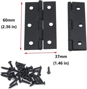 img 1 attached to Pack of 12 Antrader Folding Butt Hinges - 2-2/5'' Long Cabinet Gate Closet Door Hinge, Black Home Furniture Hardware