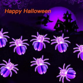 img 3 attached to 🎃 Halloween Solar String Lights - DYTesa 30 LED Transparent Spider Lights, 21.3 Ft, IP65 Waterproof for Outdoor Indoor Party Decor, Patio, Lawn, Garden, Yard