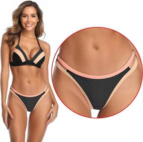 img 3 attached to 👙 SHERRYLO Bandeau Bikini Swimsuit: Push Up, Removable Straps, Beach Sexy Swimwear for Women