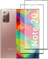 [2+1 bundle] galaxy note 20 screen protector and camera lens screen protector for samsung galaxy note 20/note 20 5g, ultrasonic fingerprint compatible, hd clear, bubble-free, glass protector for galaxy note 20 logo