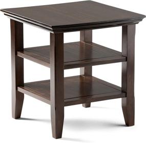 img 4 attached to 🪑 SimpliHome Acadian End Table, 19 inches, in Brunette Brown