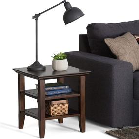 img 3 attached to 🪑 SimpliHome Acadian End Table, 19 inches, in Brunette Brown