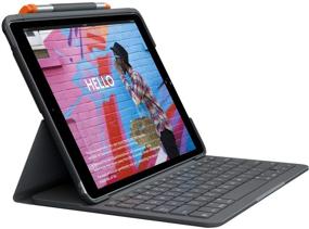 img 4 attached to Чехол-клавиатура Logitech для iPad Air (3-го поколения): тонкий фолиант с беспроводной клавиатурой - графитовый
