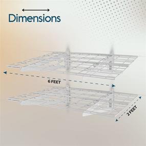 img 3 attached to 🔧 Maximize Garage Space with POWERACK Wall Mounted Shelving Racks (2 Pack) - Organize & Store with 2’ x 6’ Floating Shelves, Strong Steel Wire Grid System, 400lb Capacity - White