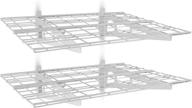 🔧 maximize garage space with powerack wall mounted shelving racks (2 pack) - organize & store with 2’ x 6’ floating shelves, strong steel wire grid system, 400lb capacity - white logo