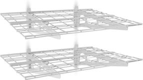 img 4 attached to 🔧 Maximize Garage Space with POWERACK Wall Mounted Shelving Racks (2 Pack) - Organize & Store with 2’ x 6’ Floating Shelves, Strong Steel Wire Grid System, 400lb Capacity - White