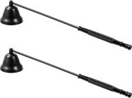 🕯️ stainless steel candle snuffer set - 2 pieces candlesnuffers with long handle for extinguishing wick flame - ideal candle accessory in black logo