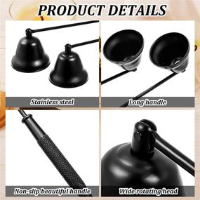 img 2 attached to 🕯️ Stainless Steel Candle Snuffer Set - 2 Pieces Candlesnuffers with Long Handle for Extinguishing Wick Flame - Ideal Candle Accessory in Black