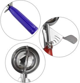 img 2 attached to 🍦 Mifengda 3 Sizes Ice Cream Scoops with Trigger Release - Cake Trigger Cookie Scoop Set - Stainless Steel Spoon Scoopers with Plastic Handle - Ideal for Kids & Families, Available in 3 Colors (Green, Red, Purple)