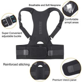 img 1 attached to 🩺 ORANDESIGNE Magnetic Back Brace Posture Corrector - Adjustable Support for Improved Posture and Lumbar Comfort - Scoliosis Back Humpback Correction Belt with 2 Straps