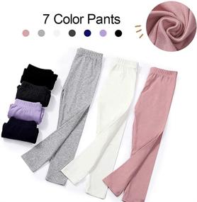 img 1 attached to 👧 Auranso Toddler Leggings: Cotton Girls' Clothing Long-Length Leggings