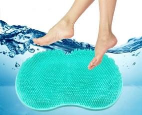 img 3 attached to YAODHAOD Shower Foot Scrubber Mat – Non-Slip Foot Massager with Suction Cups for Improved Foot Circulation, Pain Relief, and Cleansing (Normal, Green)