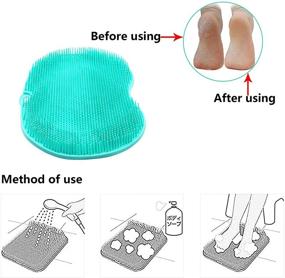 img 1 attached to YAODHAOD Shower Foot Scrubber Mat – Non-Slip Foot Massager with Suction Cups for Improved Foot Circulation, Pain Relief, and Cleansing (Normal, Green)