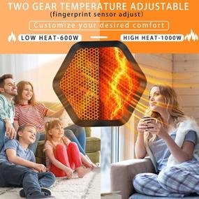 img 2 attached to 🔥 Dheera Electric Space Heater: Portable Ceramic Heater with Thermostat, 600/1000 Watts, Overheat Protection - Ideal for Office, Bedroom, and Kitchen (Black)