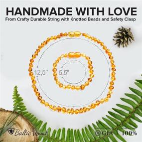 img 2 attached to 📿 Baltic Amber Necklace and Bracelet Gift Set - Certified Premium Quality Raw Honey Baltic Sea Amber (Unisex, 12.5 Inches Necklace, 5.5 Inches Bracelet)