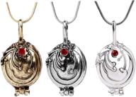 🧛 jin sheng vampire diaries elena gilbert vervain locket pendant necklace in 3 color variants: gold, silver, and white - jewelry for women and girls logo