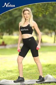 img 2 attached to 🩳 Nirlon Women's Biker High Waist Workout Yoga Shorts: Stylish 9" Inseam Fit