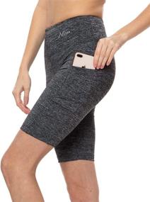 img 4 attached to 🩳 Nirlon Women's Biker High Waist Workout Yoga Shorts: Stylish 9" Inseam Fit