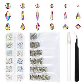 img 4 attached to Rhinestones Nails Gems Crystals Multi Shape