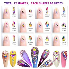 img 1 attached to Rhinestones Nails Gems Crystals Multi Shape