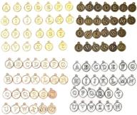 📿 104pcs set of wholesale mixed charms pendants for diy jewelry making and crafting, 17.5mm alphabet letter design logo