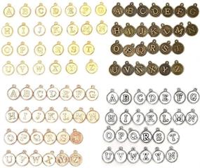 img 4 attached to 📿 104Pcs Set of Wholesale Mixed Charms Pendants for DIY Jewelry Making and Crafting, 17.5mm Alphabet Letter Design