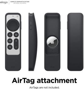 img 1 attached to 📱 Чехол elago R5 Locator: Защитите ваш пульт Apple TV Siri 2021 с совместимостью Apple AirTag, поглощением ударов, защитой от падений и полным доступом к функциям [черный]