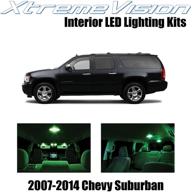 xtremevision внутренний светодиод для chevy suburban 2007-2014 (14 штук) зеленый комплект светодиодных ламп для салона с инструментом для установки логотип
