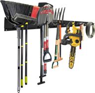 🔧 wall mounted garage tool storage organizers with 6 removable hooks and 3 boards | heavy duty powder coated steel hanger rack for garden tools, bikes, chairs, brooms, mops, rakes, shovels & more logo