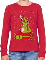 🦖 roar into the holidays with the t rex santa christmas sweater sweatshirt for boys logo