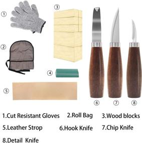 img 3 attached to 🔪 Wood Whittling Kit for Beginners - Complete Basswood Carving Set with 3 Carving Knives, 8 Basswood Blocks, and Gloves - Ideal Gift Set for Kids and Adults