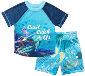 img 4 attached to Disney Pixar Luca Boys Sleepwear Set - Short and Cozy!