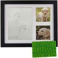 🐾 pawfect pawprint keepsake: premium pet photo frame, clay mold, and bonus stencil - ideal personalized gift for pet lovers and memorials logo