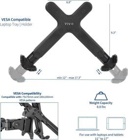 img 3 attached to 🖥️ VIVO Adjustable Laptop Holder for VESA Monitor Arms - Mounts 11 to 17 inch Notebooks up to 100x100mm (Stand-LAP4)