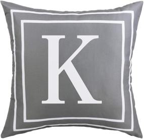 img 4 attached to 🛏️ Fascidorm Gray Pillow Cover with English Alphabet K - Modern Cushion Cover for Sofa Bed Chair Car - 18 x 18 Inch Square Pillowcase Decoration