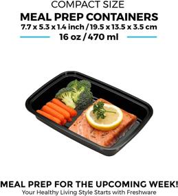 img 1 attached to Freshware 1 Compartment Meal Prep Containers [50 Pack] - Bento Box Food Storage Containers with Lids, Stackable, Microwave/Dishwasher/Freezer Safe, BPA Free (16 oz)