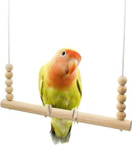 img 3 attached to 🐔 Handmade USA Natural Wood Chicken Coop Swing Toy - Round Bar Perch for Backyard Barnyard Poultry Run, Roosters, Hens, Chicks, Pet Parrots, and Pollo - Stress Relief for Birds