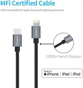 img 1 attached to 🔌 Быстрая зарядка для автомобиля Meagoes USB C: двойной 18W Power Delivery с кабелем MFi Certified Lightning - совместима с iPhone 13/12/11 Pro Max/Pro/Mini/XS Max/XS/XR/X/8 Plus/8 - в комплекте 3,3 футовый кабель.